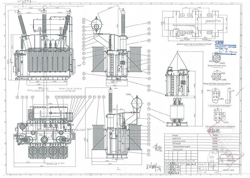 100 MVA 220KV 3 Phase High Voltage General Electric Power Transformer
