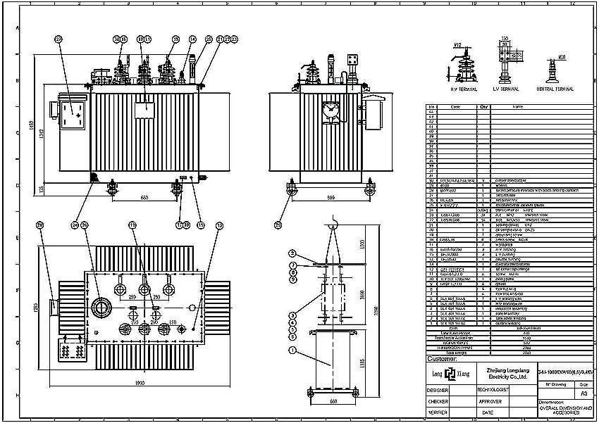 1000 KVA 10(6.6)/0.4 KV Double High Voltage Transformer