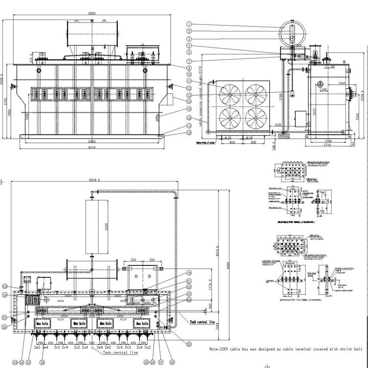 12 Pulse 7270 KVA Oil Immersed Rectifier Transformer Rectiformer
