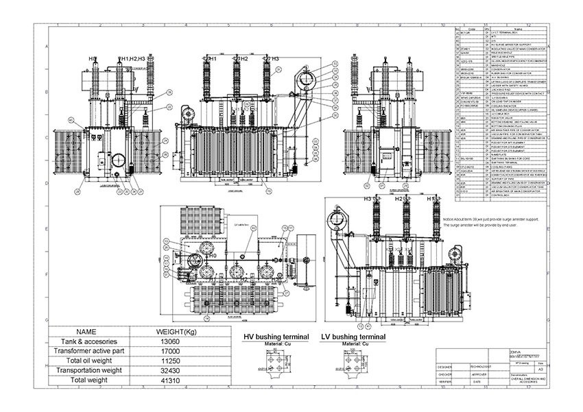 20MVA 66kV Oil Immersed Power Transformer