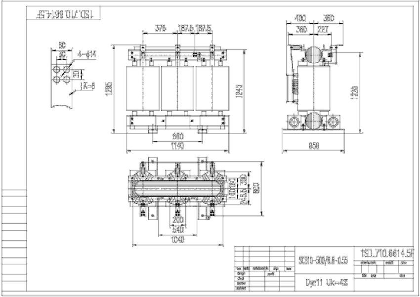 500 KVA Epoxy Resin Cast Delta Star Dry Type Step Down Transformer