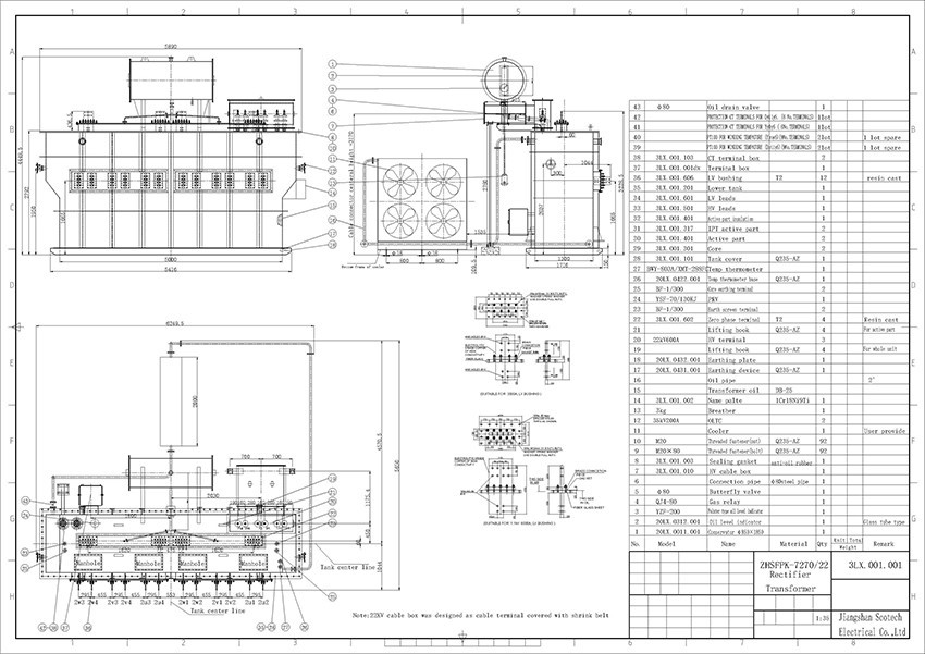 3635*2 KVA Oil Immersed Rectifier Transformer