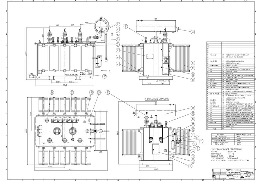 6 MVA 44kV High Voltage Traction Rectifier Transformer