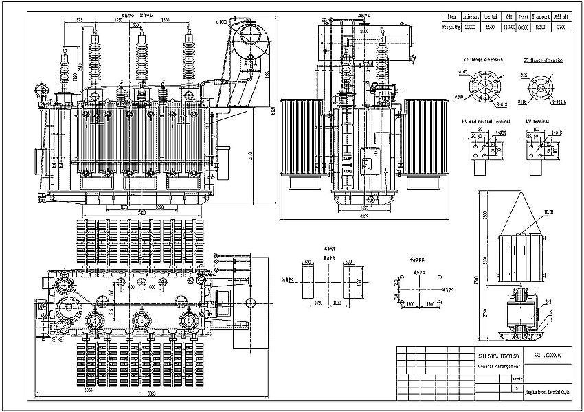 50 MVA 50000 KVA 115KV To 38.5KV Power Transformer with On Load Tap Changer