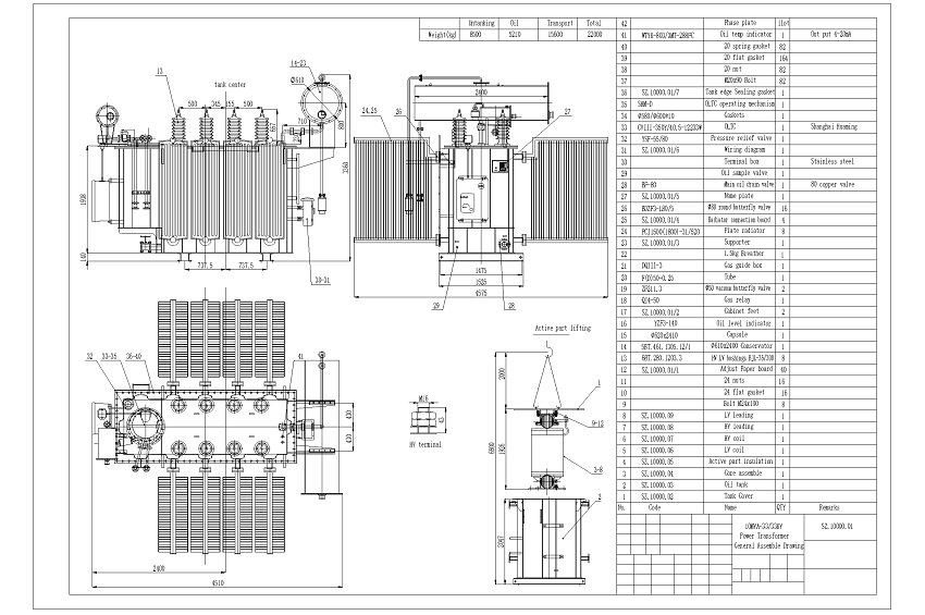 10 MVA 10000 KVA Power Transformer with OLTC 33KV To 33KV